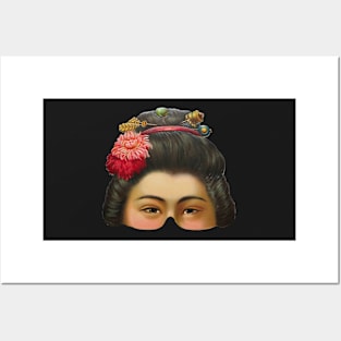 Geisha Half Mask Posters and Art